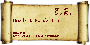 Bezák Rozália névjegykártya